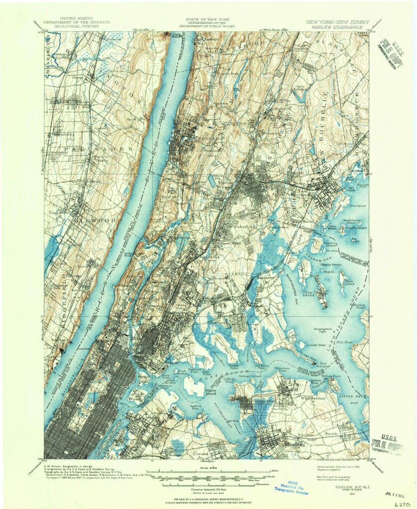 Historical Topographic Map Collection Harlem NY 1897