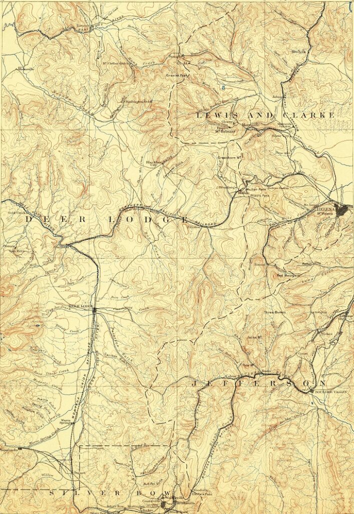 USGS Topographic Map-Helena, MT, 1:250,000 quad, 1889, USGS
