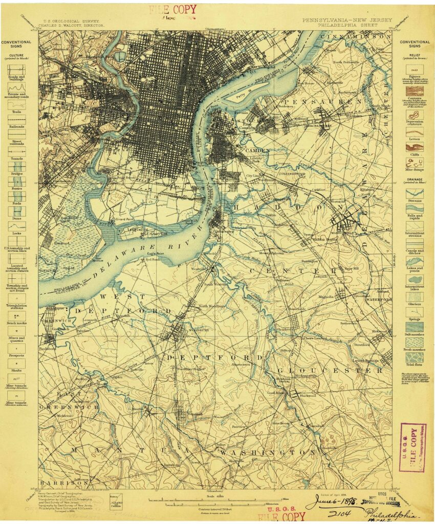 Historical Topographic Map Collection, Philadelphia, PA 1898