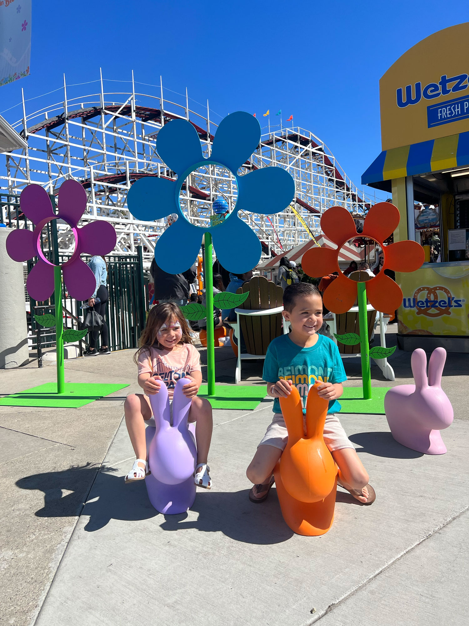Belmont Park San Diego Spring metal flowers photo prop