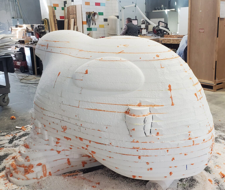 Giant Orca whale company mascot foam statue foam shaping