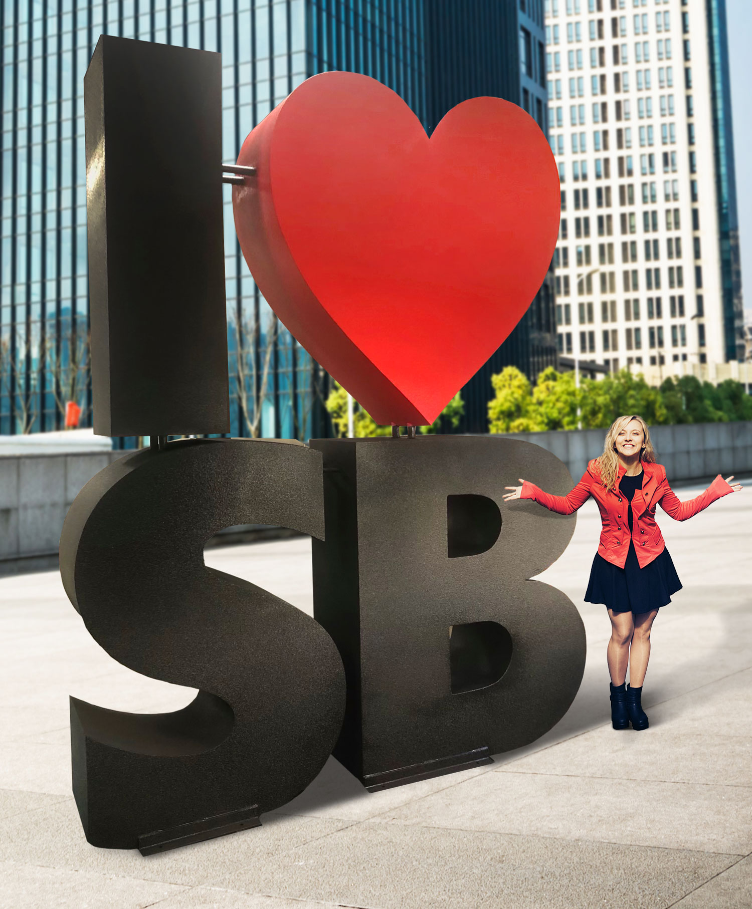 I heart SB Giant Metal Letters