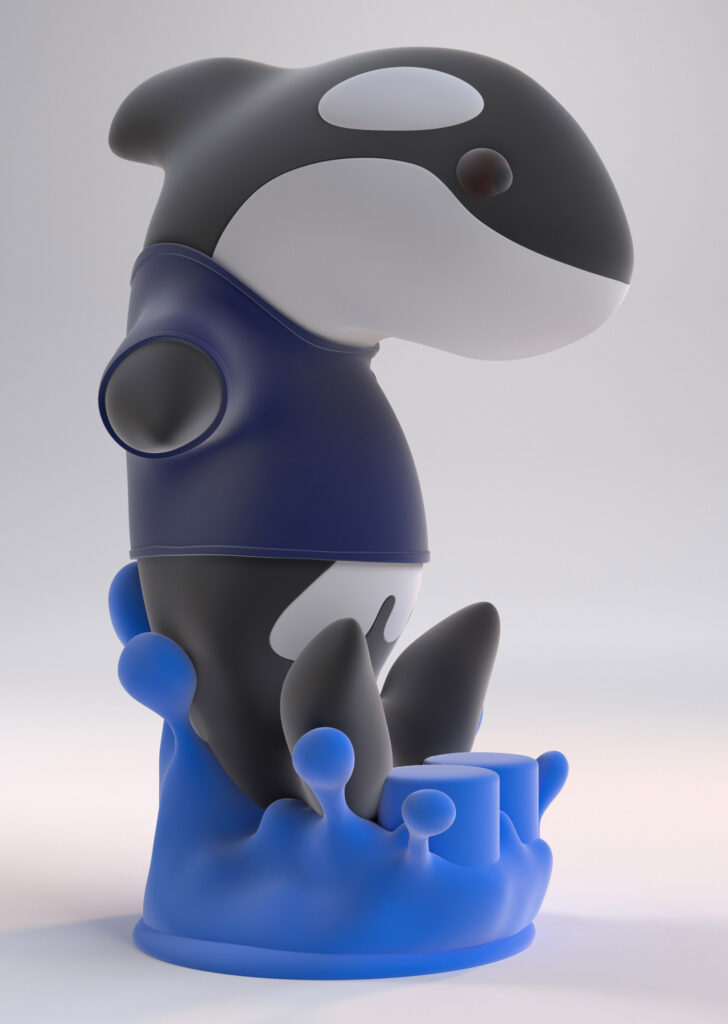 Orkie the Orca whale company mascot 3D digital model