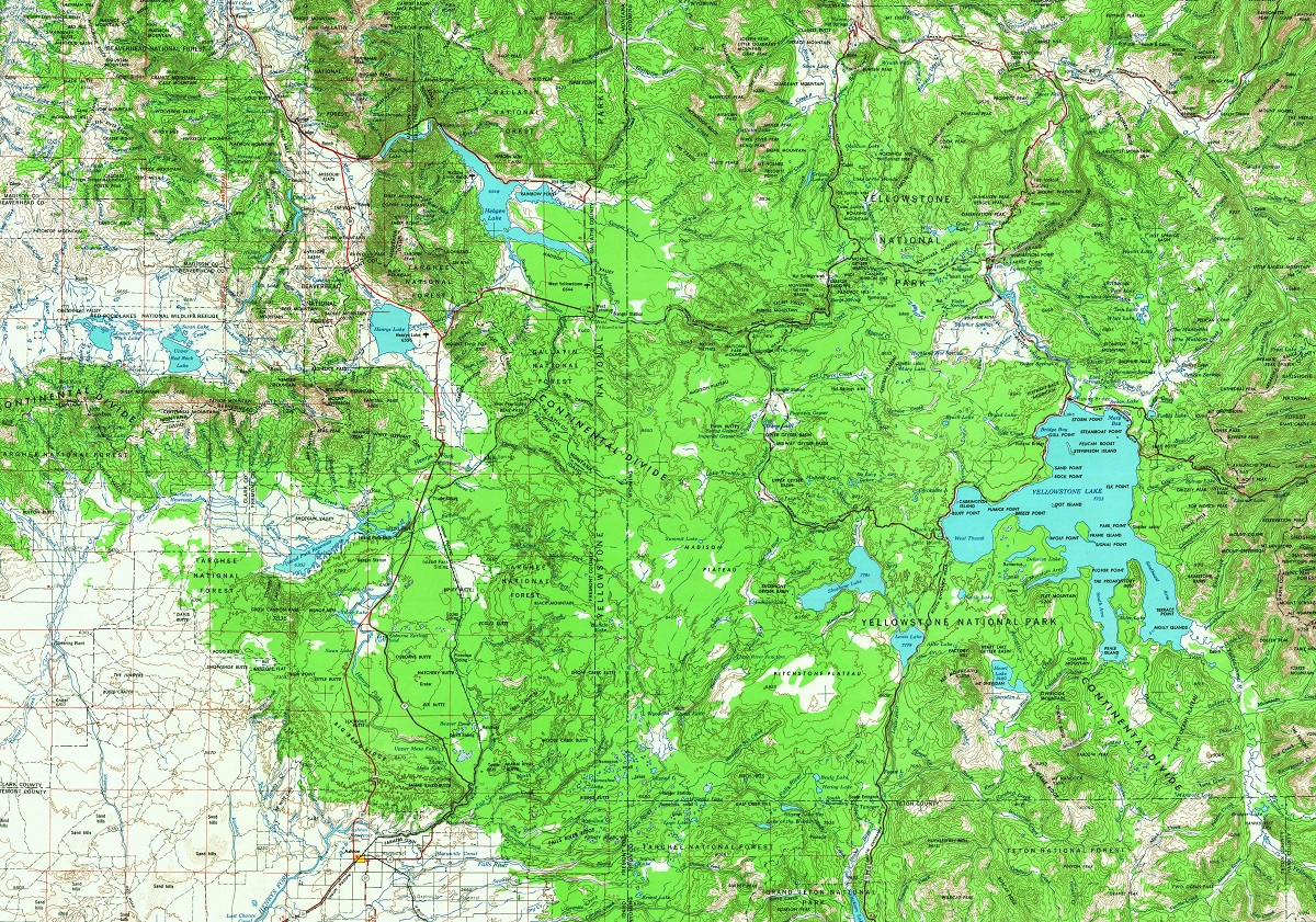Yellowstone USGS Maps-Ashton 1955