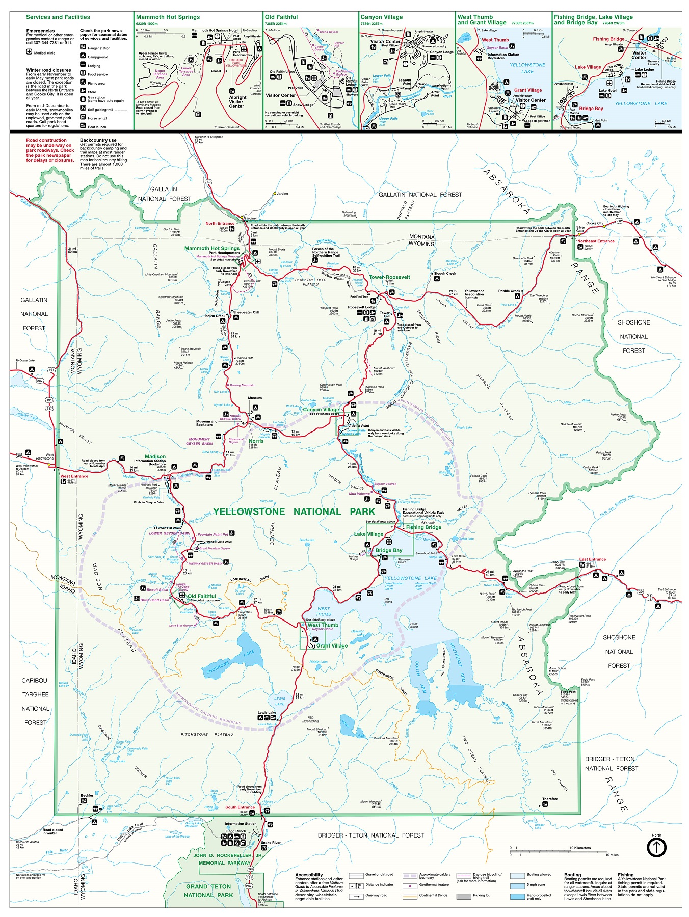 Yellowstone National Park Maps - WhiteClouds