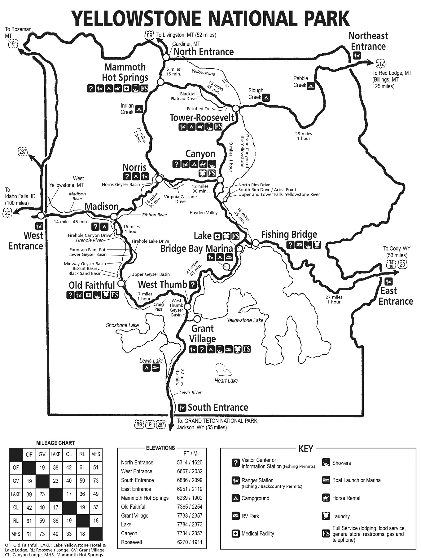 Yellowstone Maps-Lodging