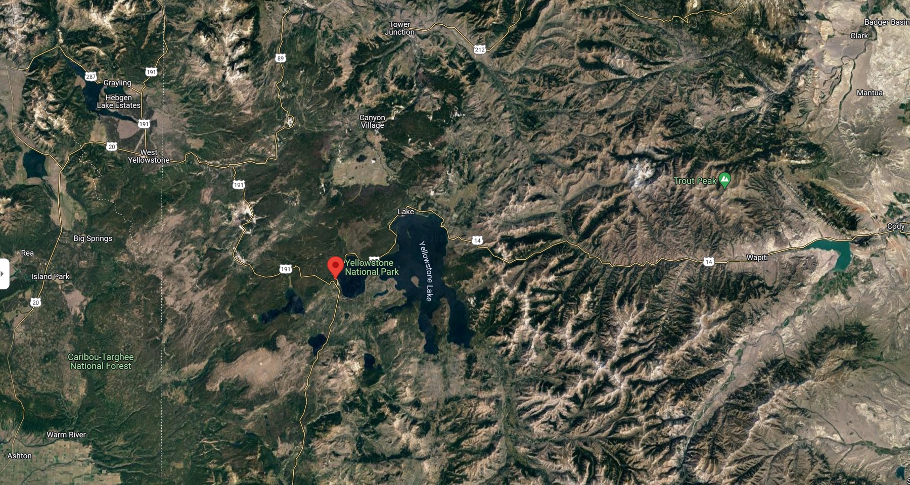 Yellowstone Maps-Satellite