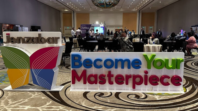 Foam logo and letter giant signage for trade show - Become Your Masterpiece.