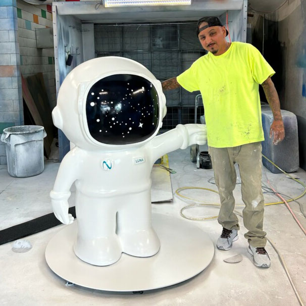 Luna the mascot astronaut painted with painter
