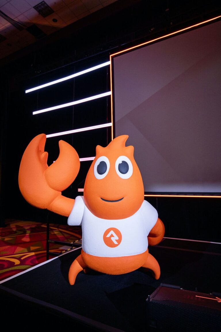 Chip the Lobster trade show mascot statue