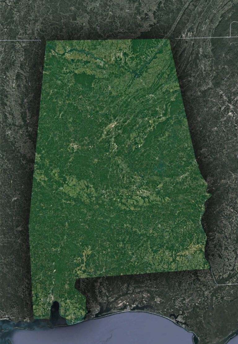 Satellite Map of Alabama