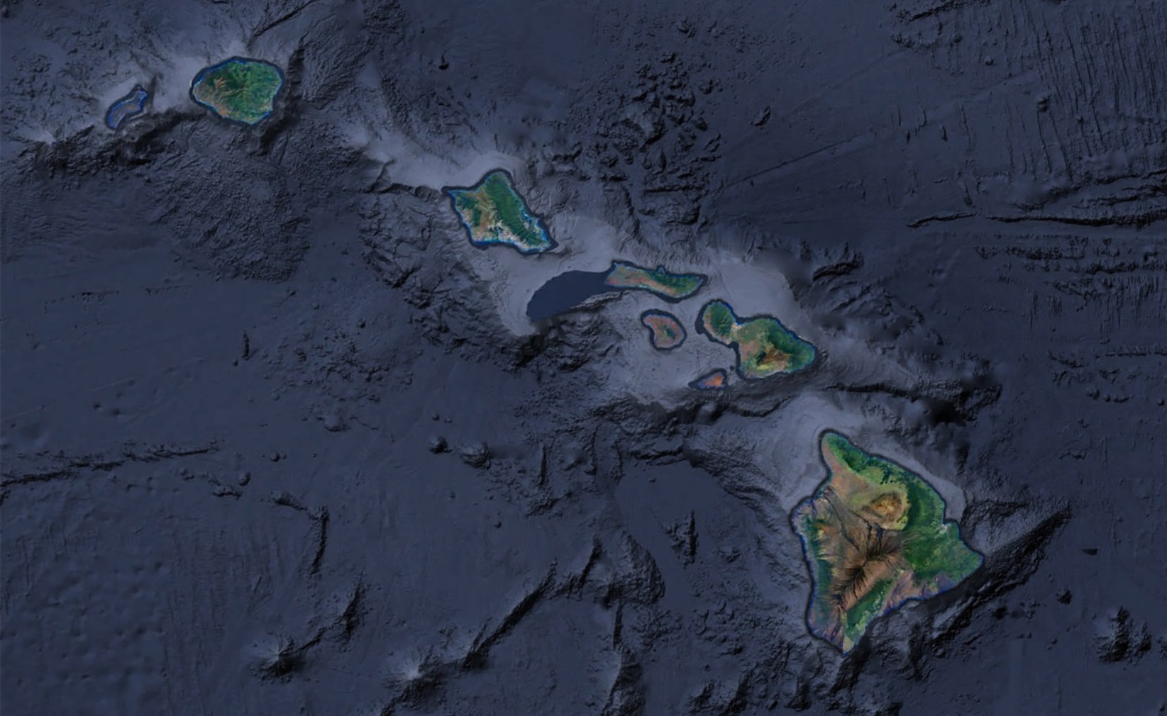 Satellite Map of Hawaii
