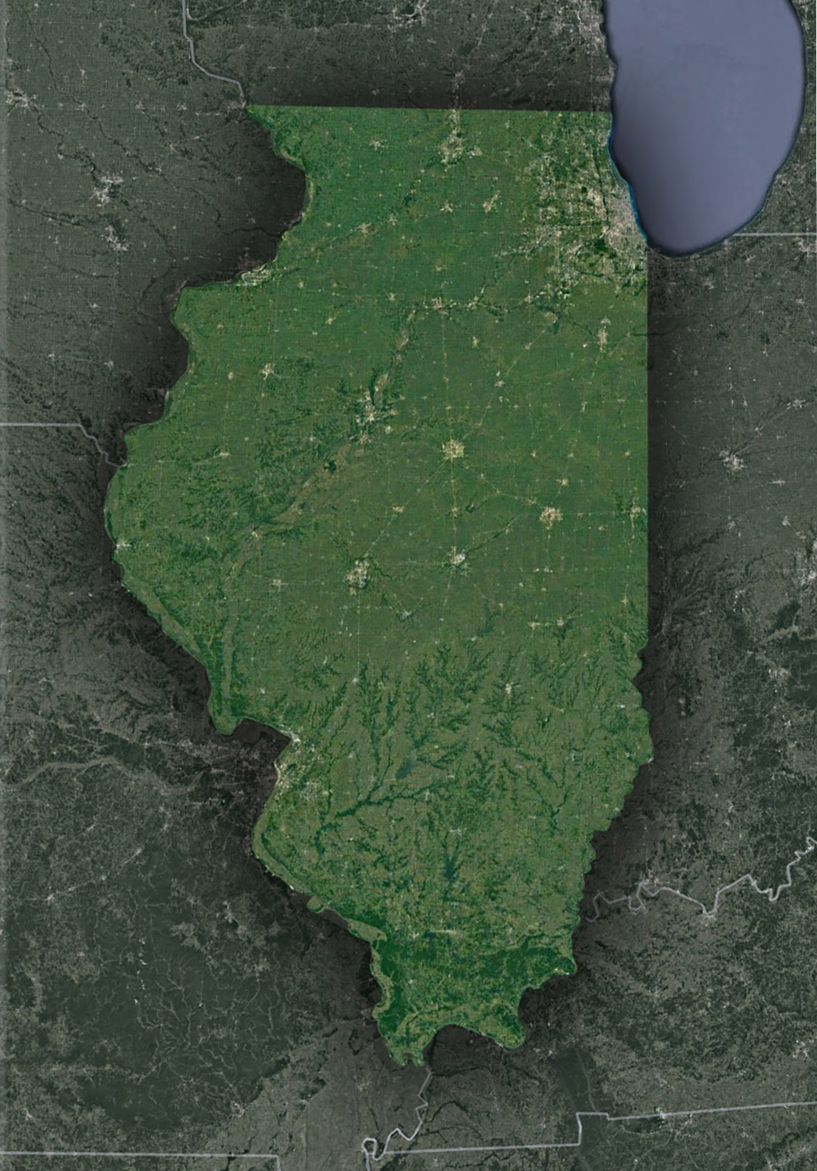 Illinois Satellite Map