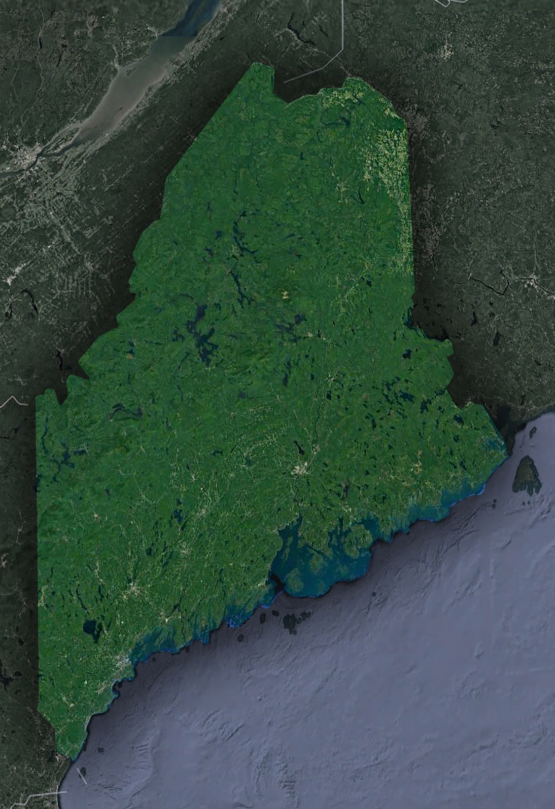 Maine Satellite Map