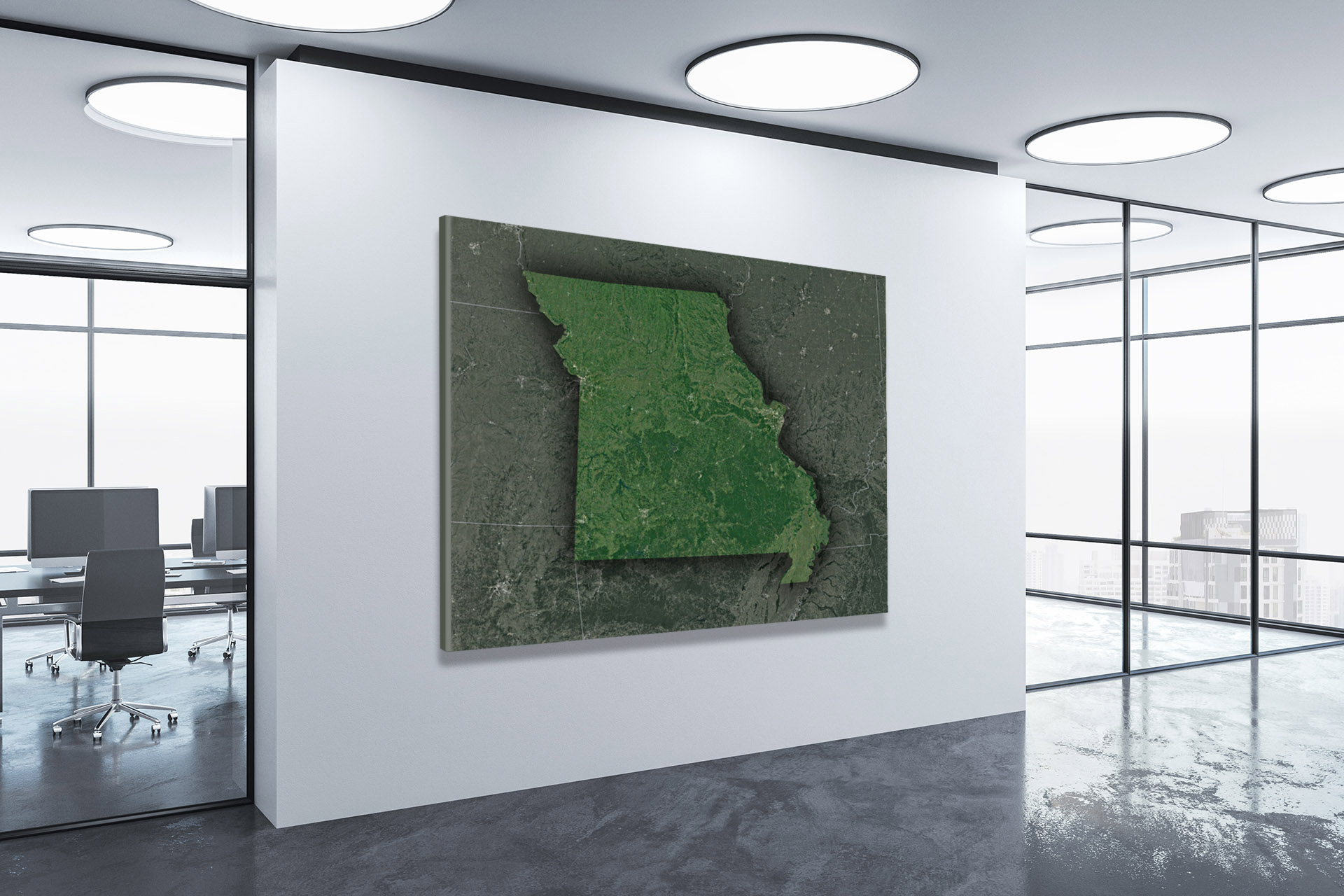 Missouri Satellite Wall Map