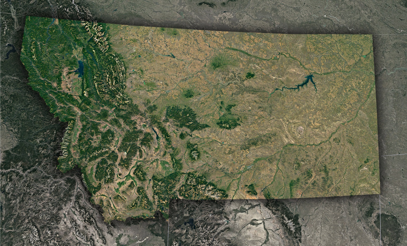Satellite Map of Montana