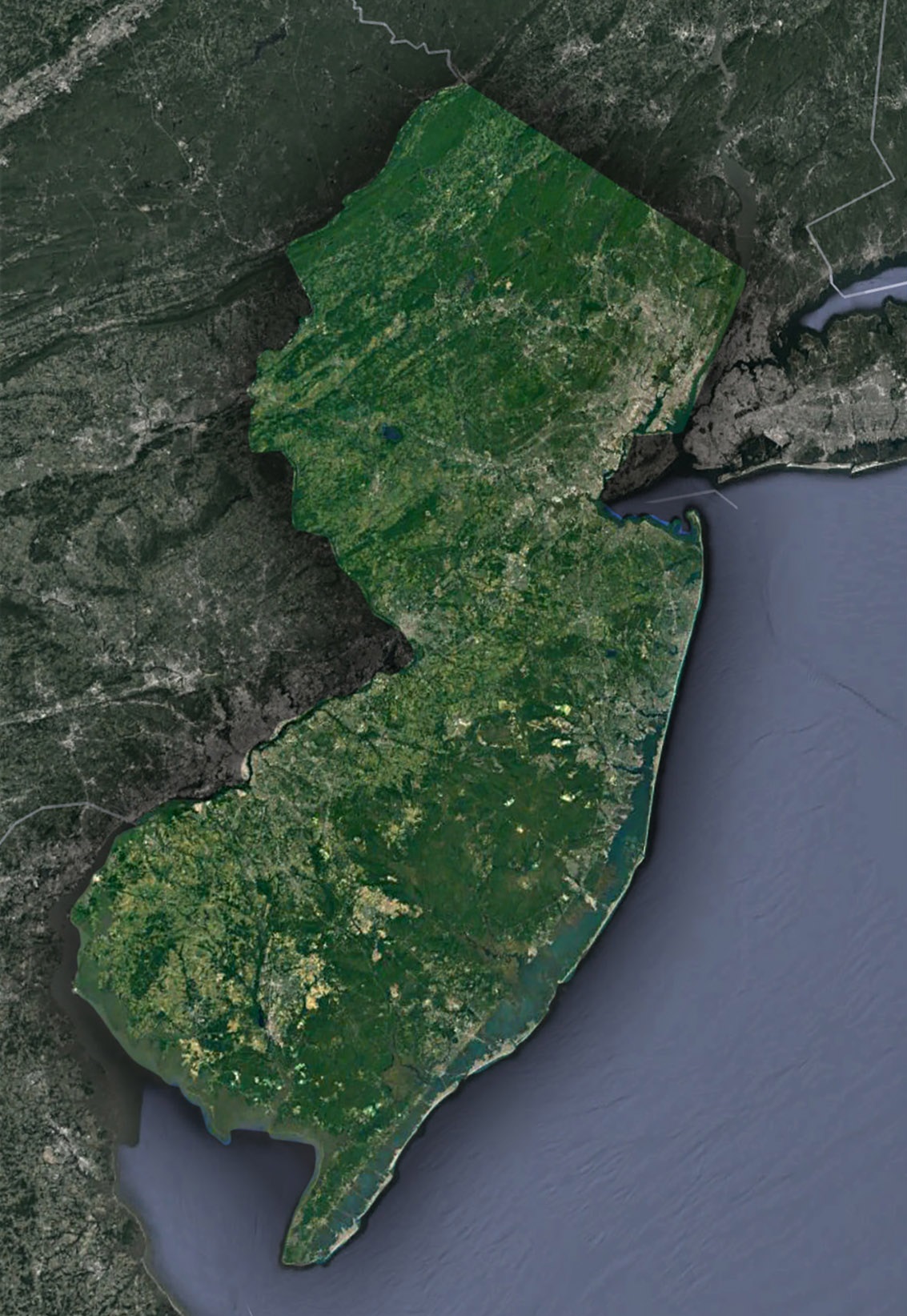 New Jersey Satellite Map