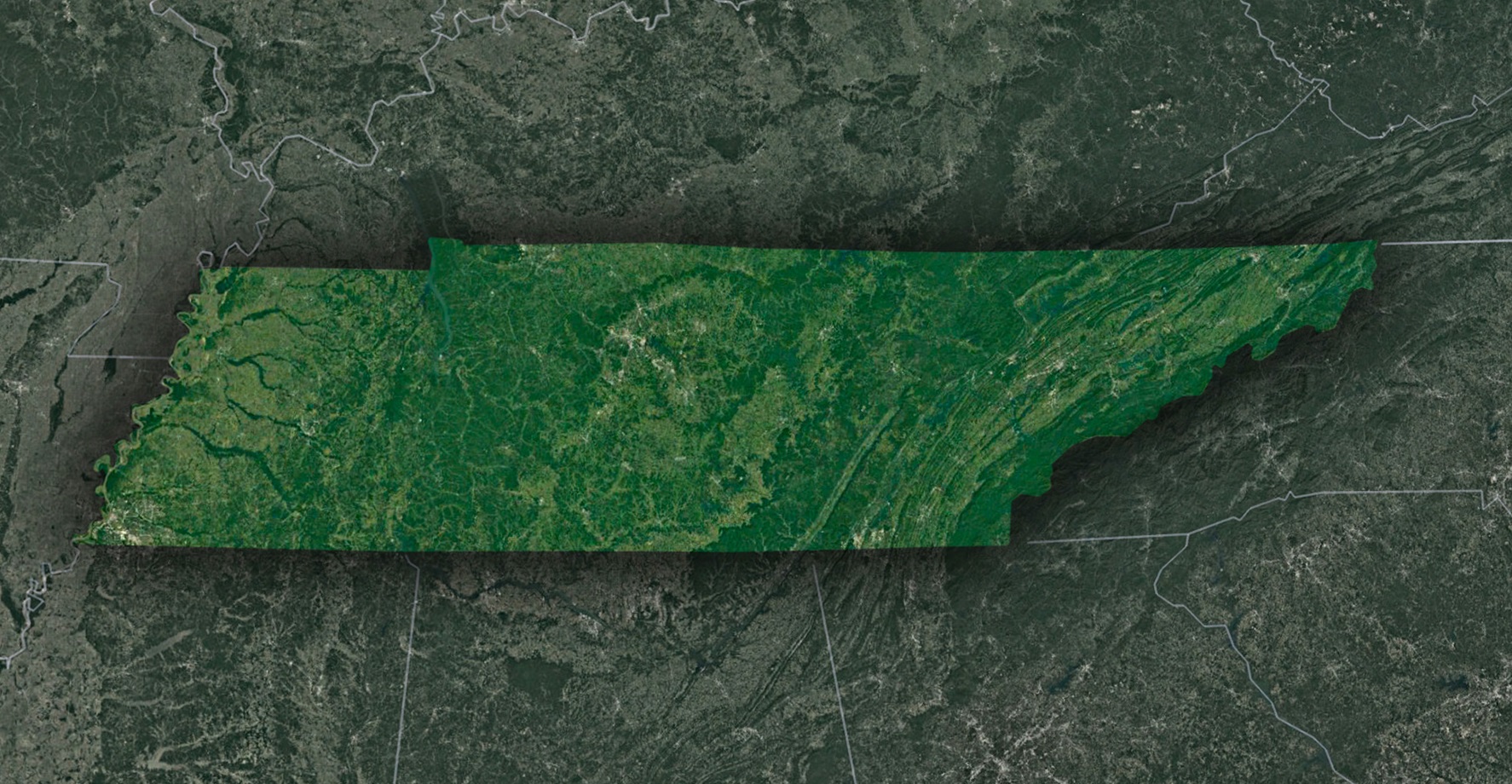 Satellite Map of Tennessee