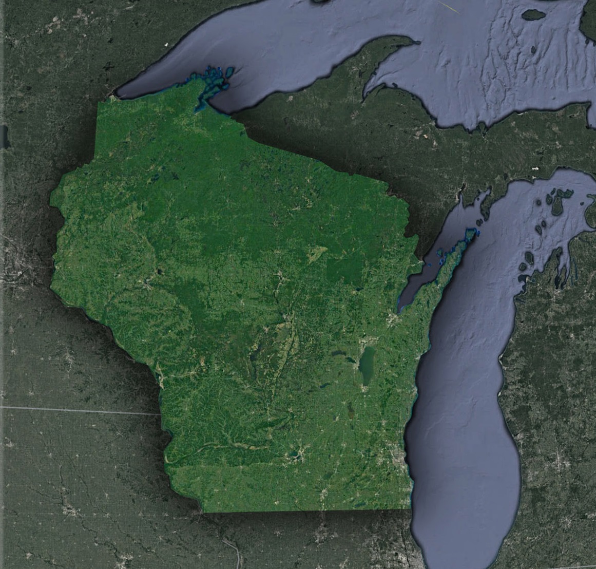 Wisconsin Satellite Map