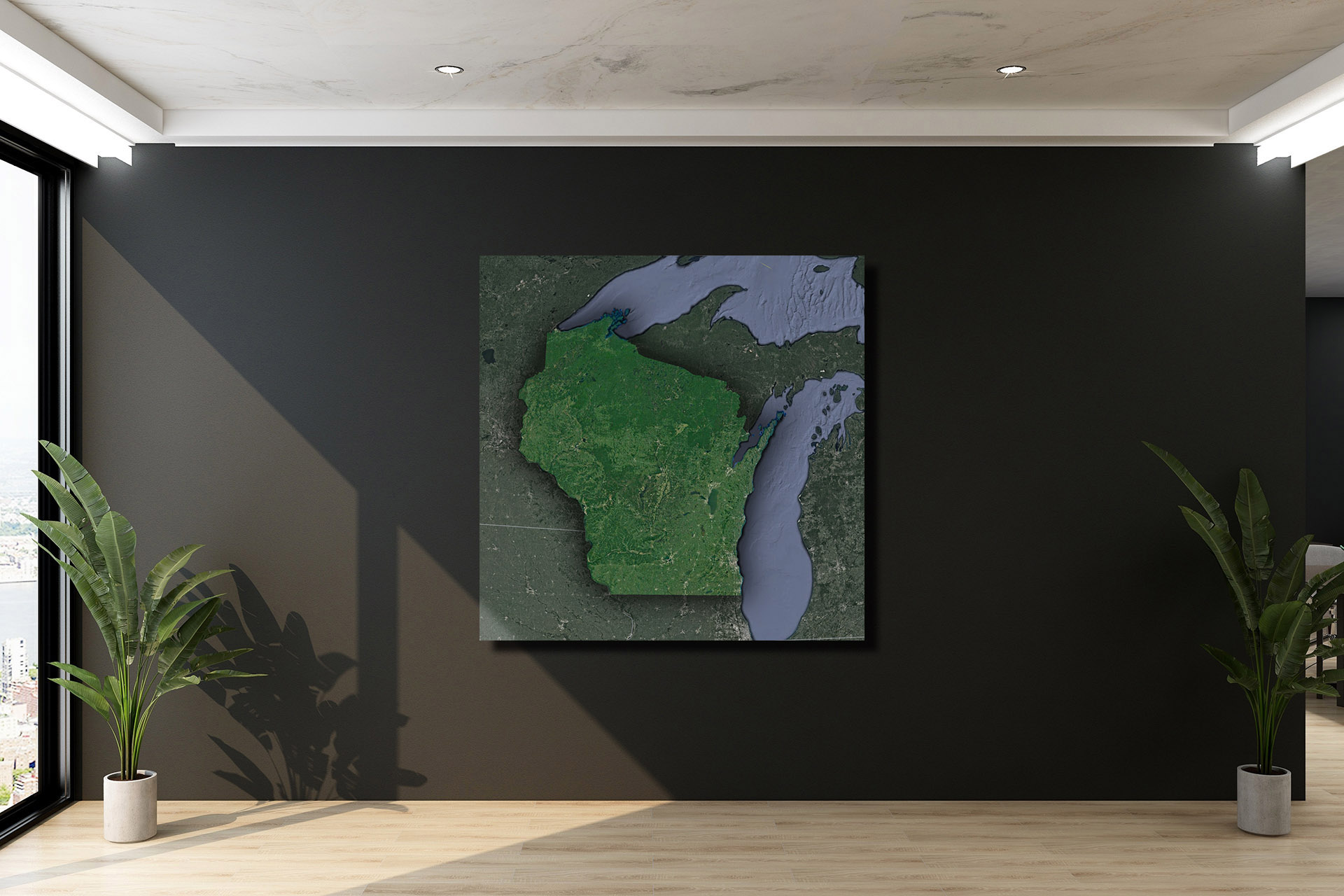 Wisconsin Satellite Wall Map