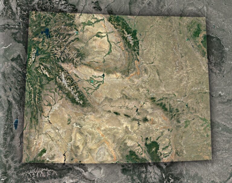 Satellite Map of Wyoming