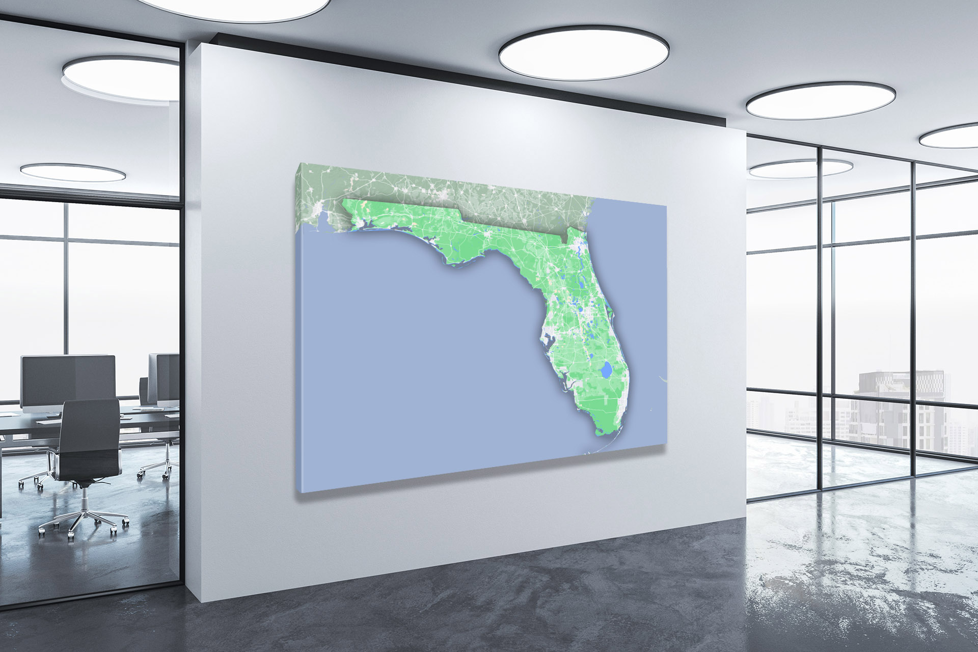 Terrain Wall Map of Florida