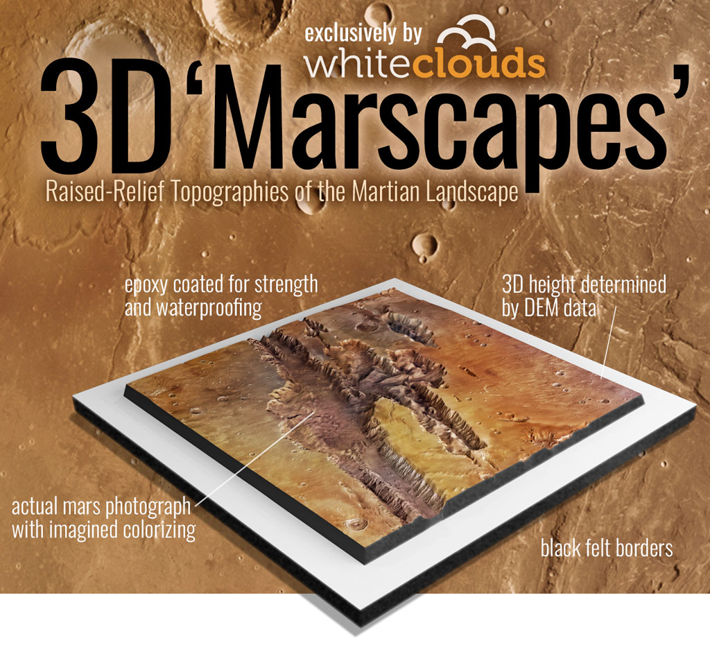 Marscapes 3D Raised Relief Topographies of the Martian Landscape