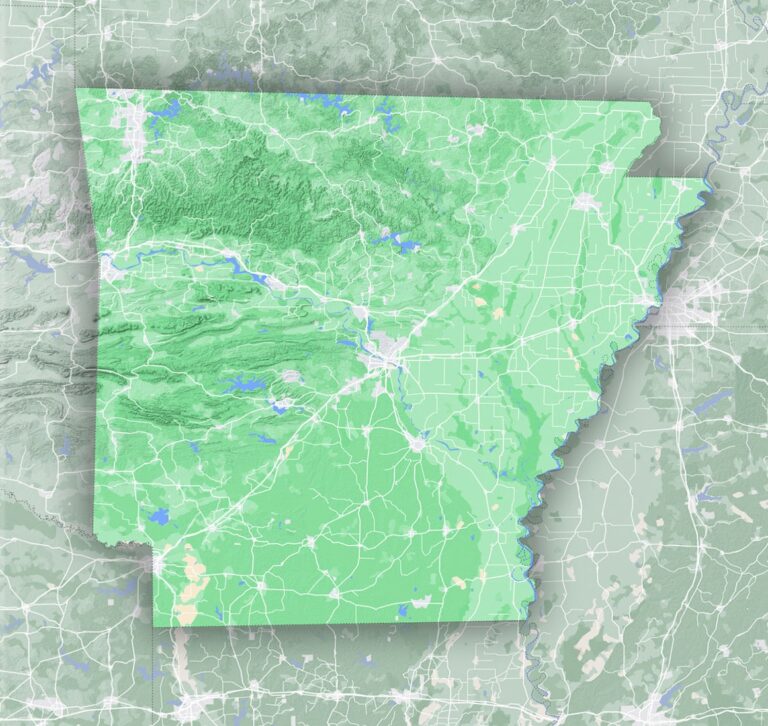Arkansas Terrain Map
