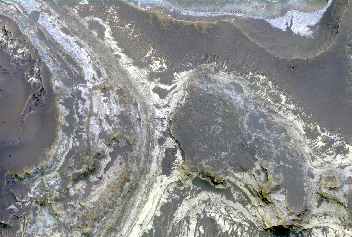 Colorful Sediments Near Hellas Basin
