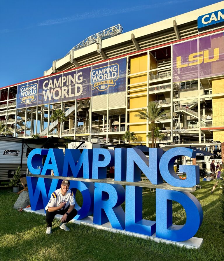 Camping World stacked foam letters
