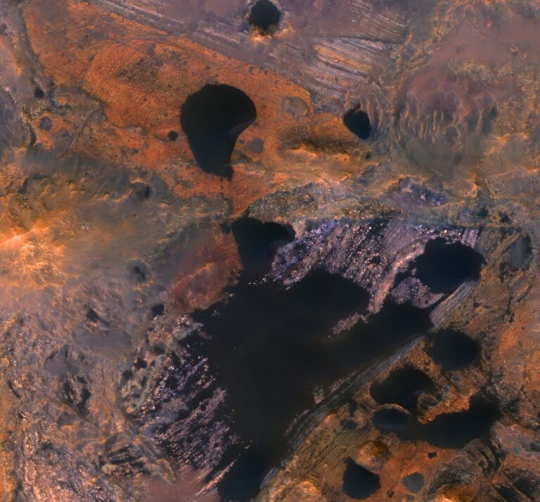 Tilted and Layered Bedrock Blocks in a Large Crater inside Becquerel Crater