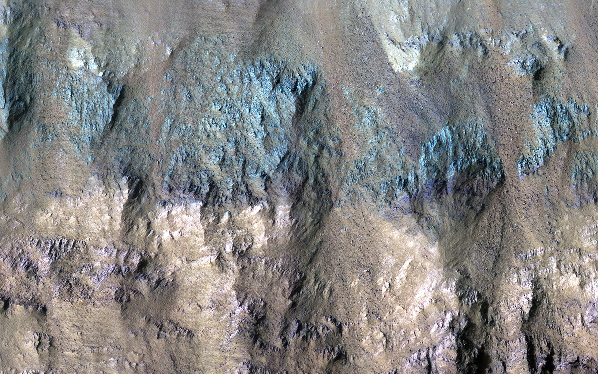 Varied Types of Rock in a Crater in Eos