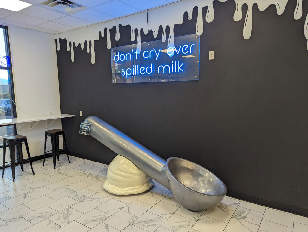 Large ice cream scoop product replica