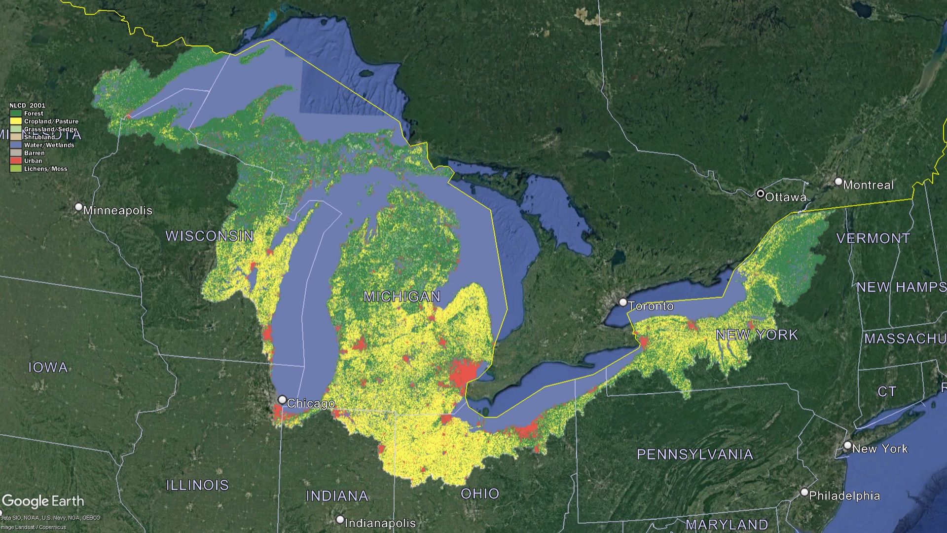 Great Lakes Watershed Land Characteristics