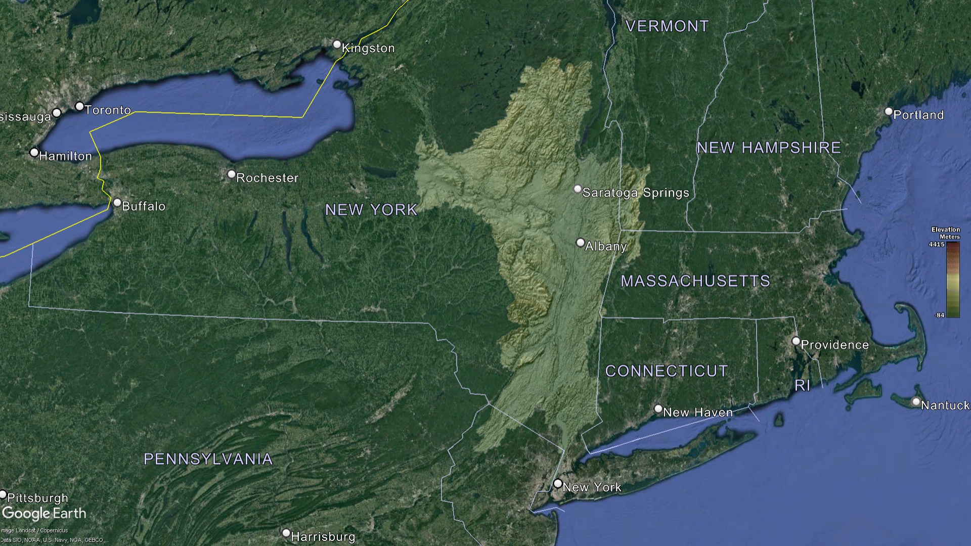New York-Hudson Watershed Elevation