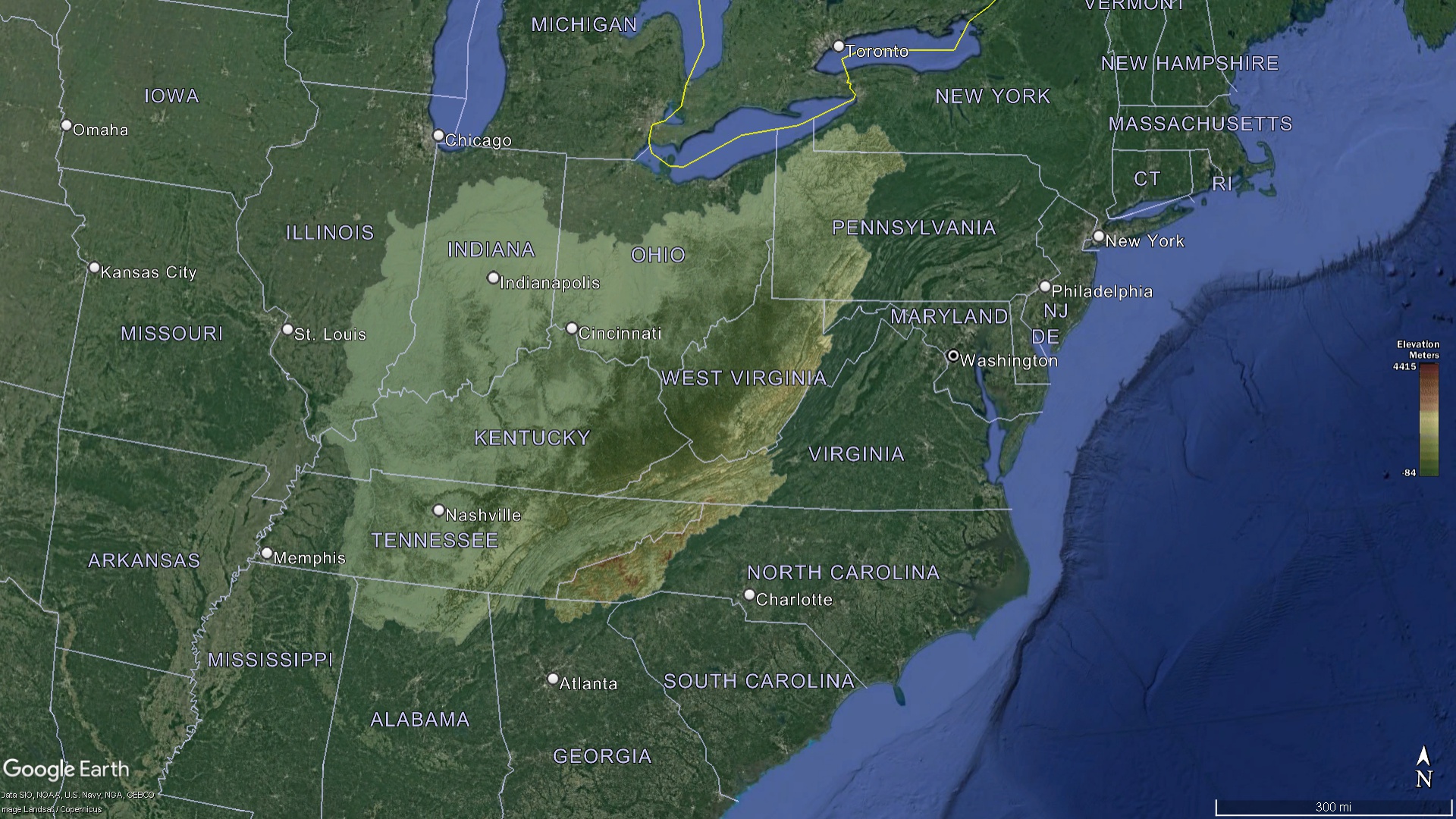 Ohio Watershed Elevation