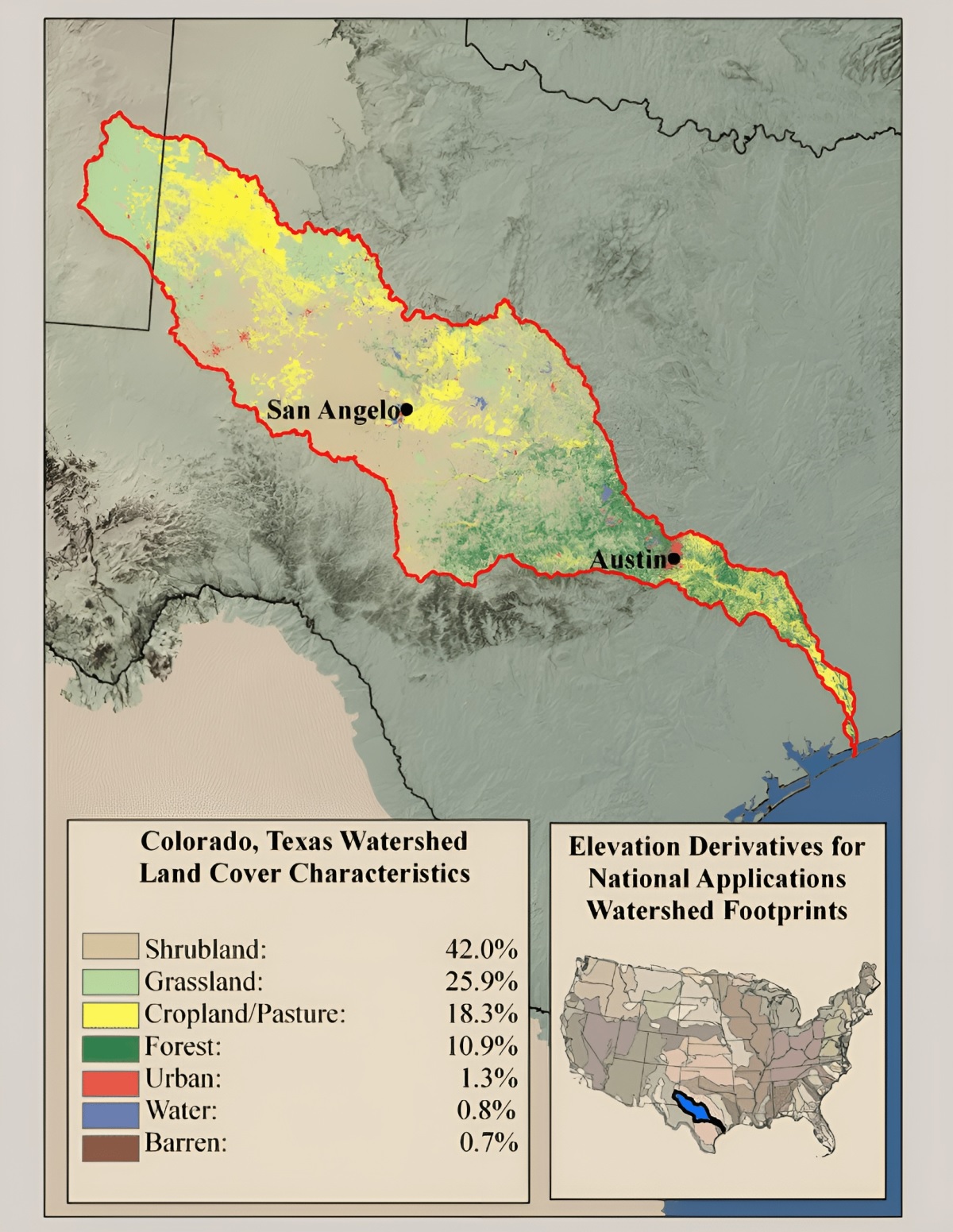 Texas Watershed Land Percentages