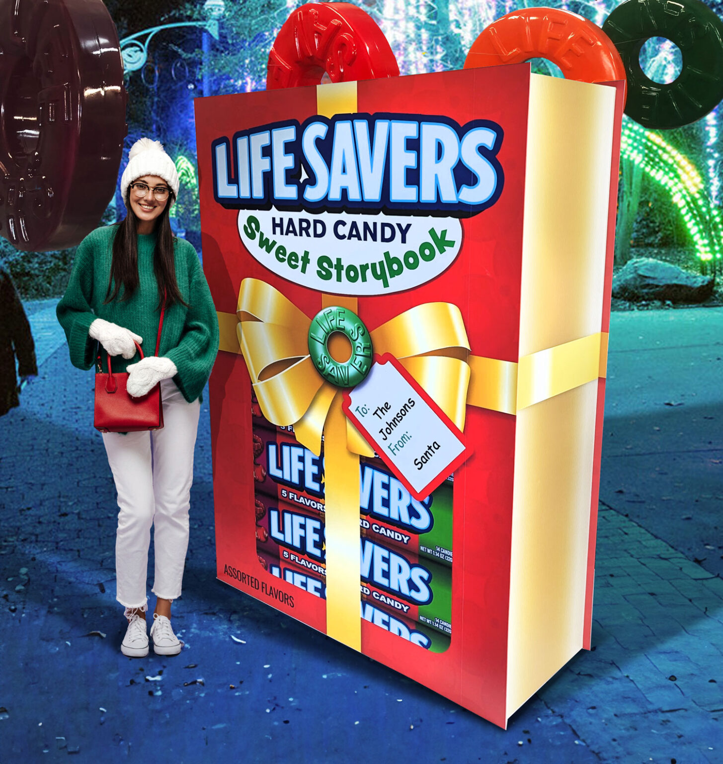 Giant Life Savers holiday candy prop