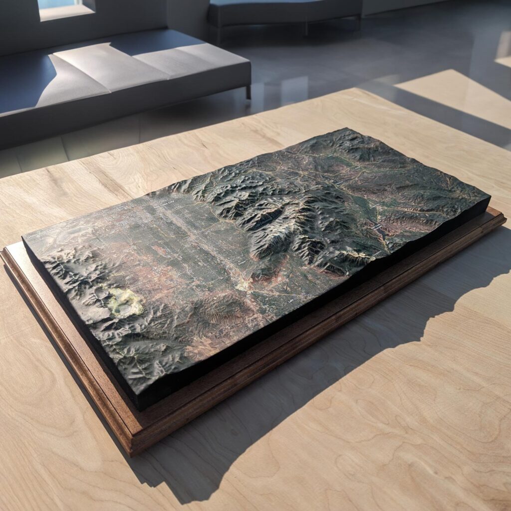 Utah ski area 3D raised-relief map