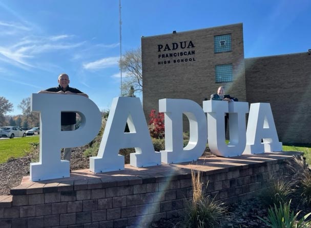 Padua Metal Letters on campus