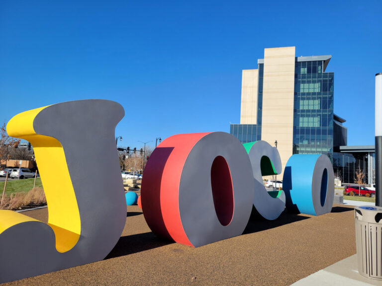 Johnson County Square Park Giant Metal Letters