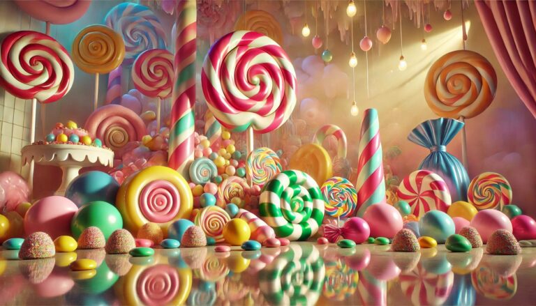 Giant candy world display concept for an attraction