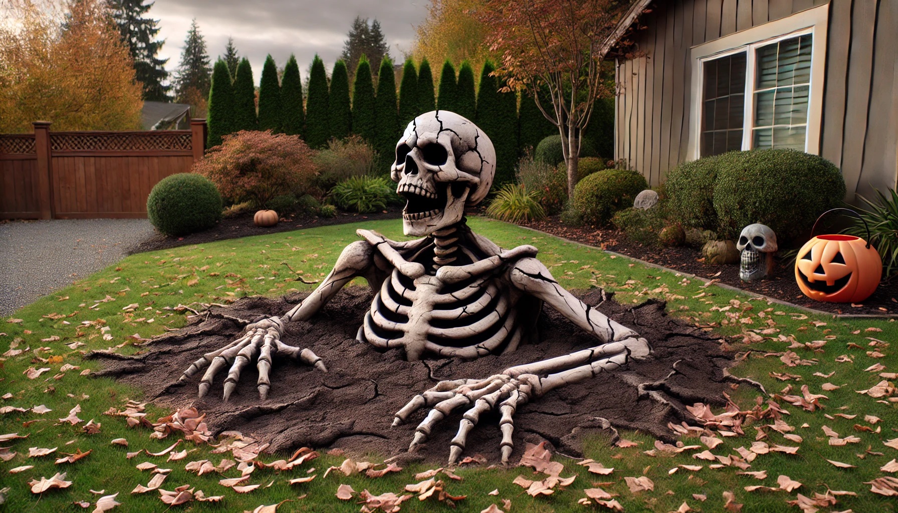 Giant Ground Breaking Skeleton Yard Decor Prop 2