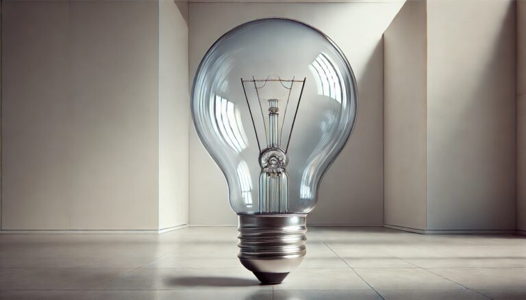 Concept visualization of an oversized upright light bulb sculpture