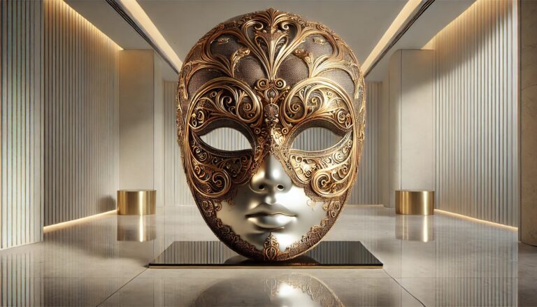 Large masquerade mask scenic display concept