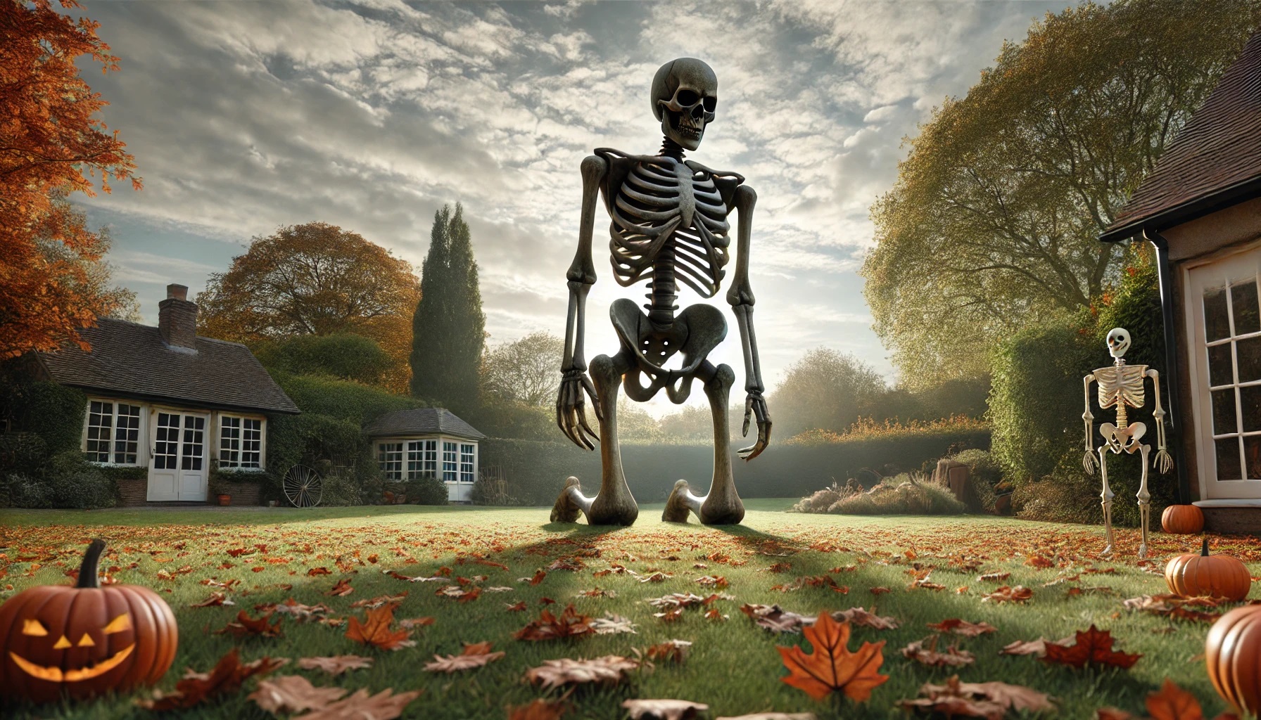 Large skeleton prop concept with extended limbs