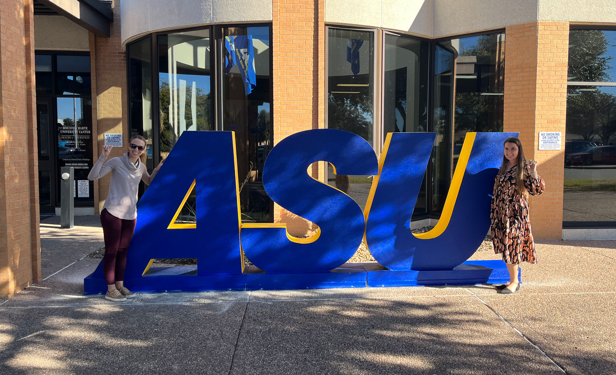 Angelo State University metal letters school campus