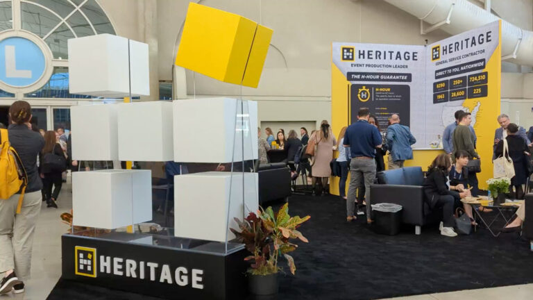 Heritage H company giant floating logo display for corporate event
