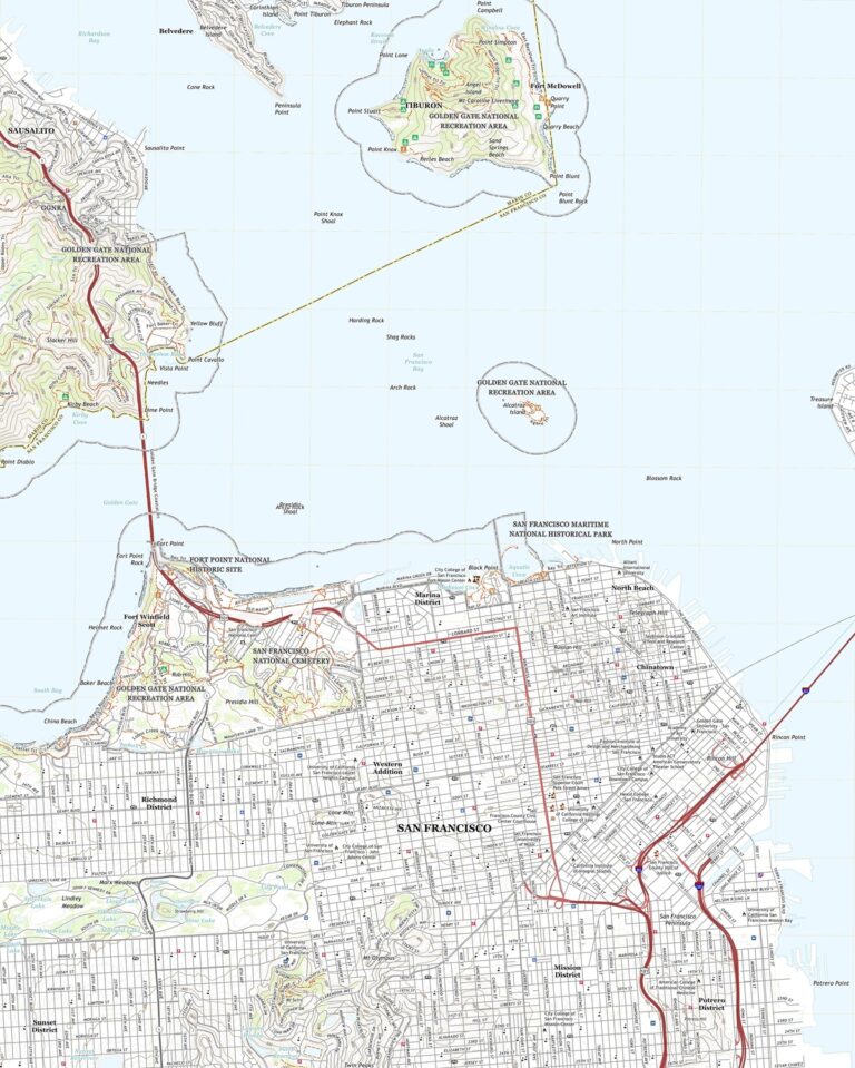 3D Topographic Map of California-San Francisco