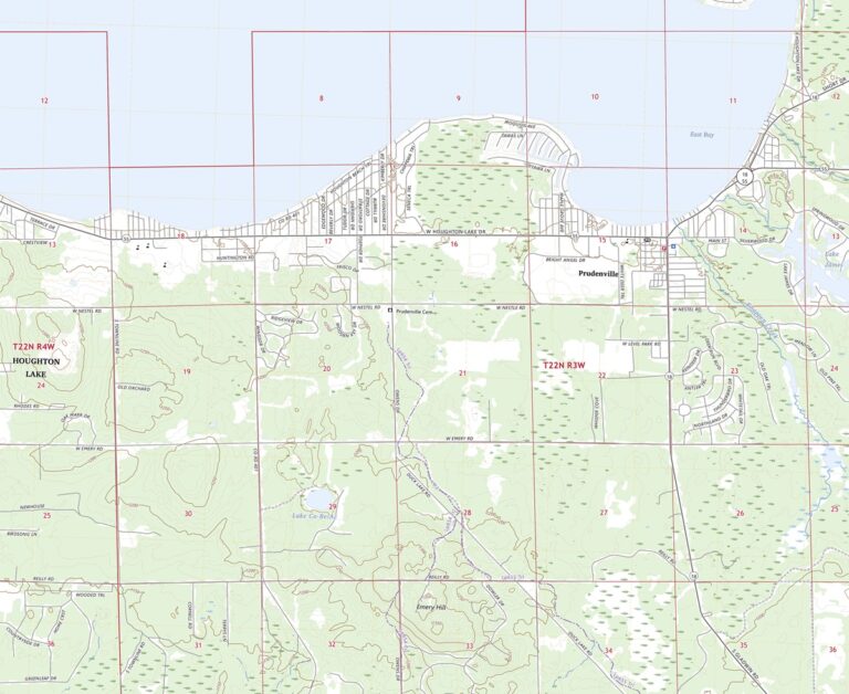 3D Topographic Map of Michigan-Prudenville
